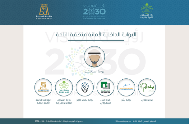 بوابة الموظفين - أمانة منطقة الباحة